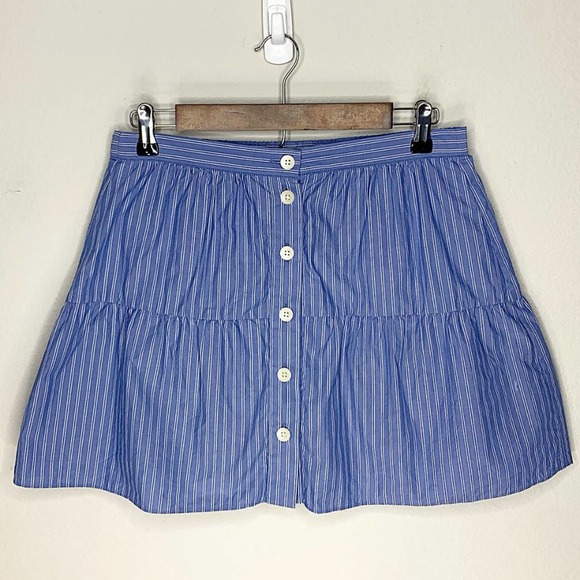 Madewell Striped Button-Front Bistro Mini Skirt - Picture 6 of 11